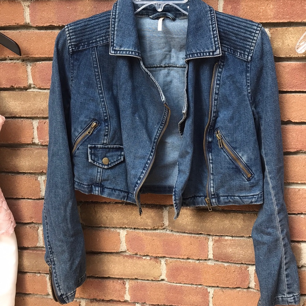 Super Cute And Unique Free People Jean Jacket